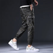 Cargo Joggers - Men's Camouflage Drawstring Skinny Cargo Pants
