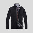 Knitted Cardigan - Men's Warm Standing Collar Zip-Up Cardigan