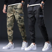 Cargo Joggers - Men's Camouflage Drawstring Skinny Cargo Pants