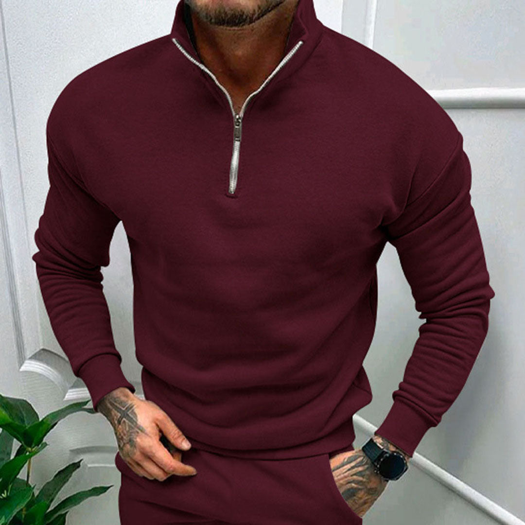 Polo Jumper | Casual | Long Sleeve | Half Zip Sweatshirt | Men's Quarter Zip Sweater