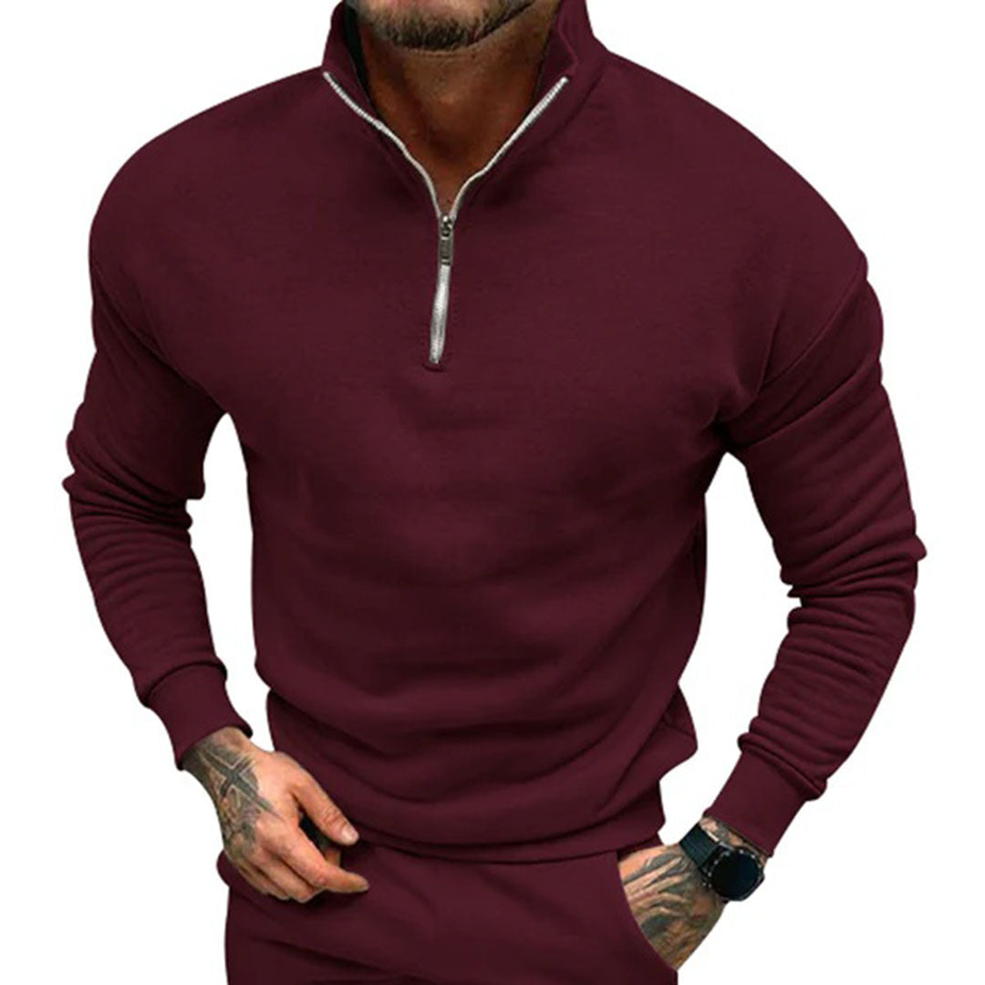 Polo Jumper | Casual | Long Sleeve | Half Zip Sweatshirt | Men's Quarter Zip Sweater