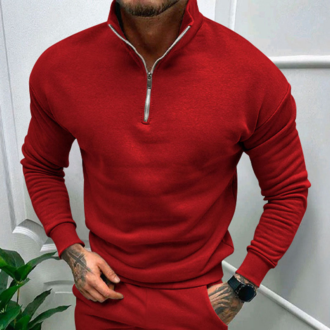 Polo Jumper | Casual | Long Sleeve | Half Zip Sweatshirt | Men's Quarter Zip Sweater