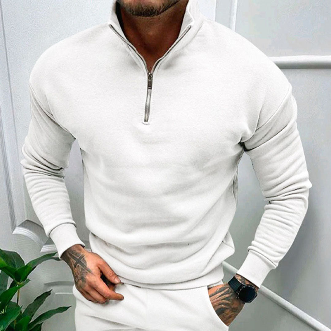 Polo Jumper | Casual | Long Sleeve | Half Zip Sweatshirt | Men's Quarter Zip Sweater