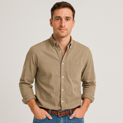 Button-Up Shirt - Men's Casual Collared Long Sleeve Shirt