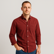 Button-Up Shirt - Men's Casual Collared Long Sleeve Shirt