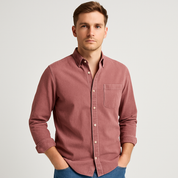 Button-Up Shirt - Men's Casual Collared Long Sleeve Shirt