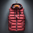 Puffer Vest - Hooded - Sleeveless - Quilted Vest - Men's Winter Vest
