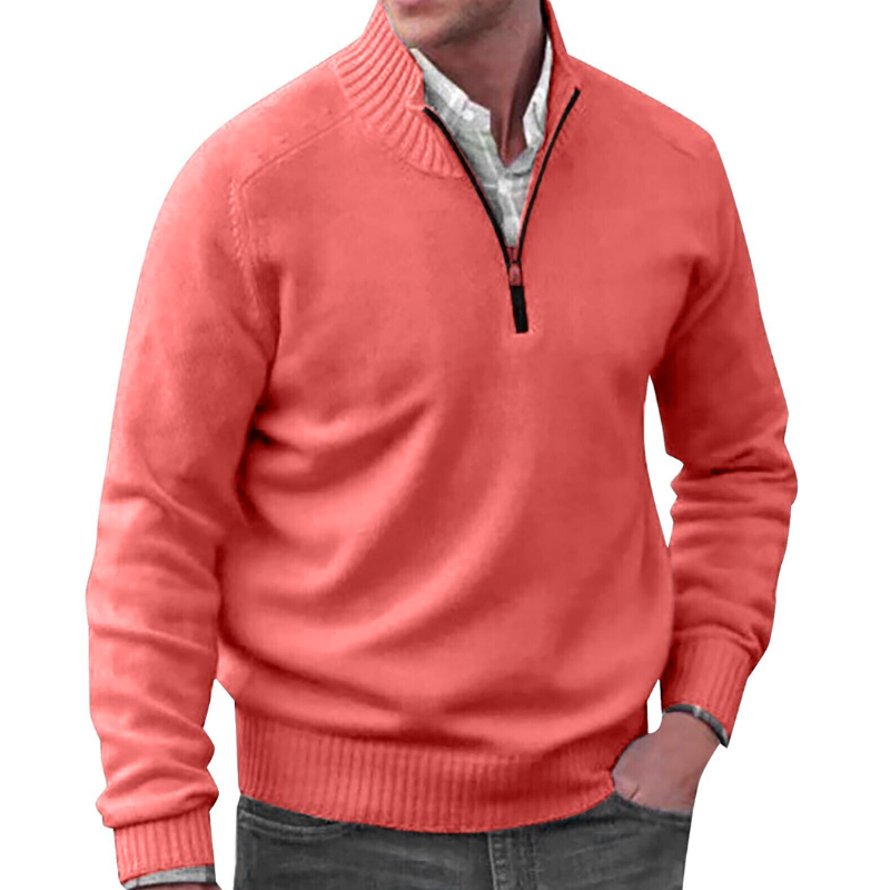 Mens Quarter Zip Jumper - Winter - Pullover - Knitted jumper - Mens Half Zip Sweater