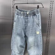 Denim Joggers - Baggy - Elastic Waist - Jogger Jeans - Men's Trousers