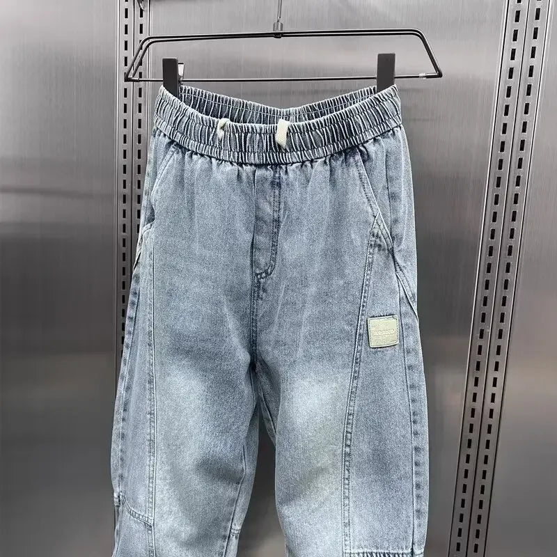 Denim Joggers - Baggy - Elastic Waist - Jogger Jeans - Men's Trousers
