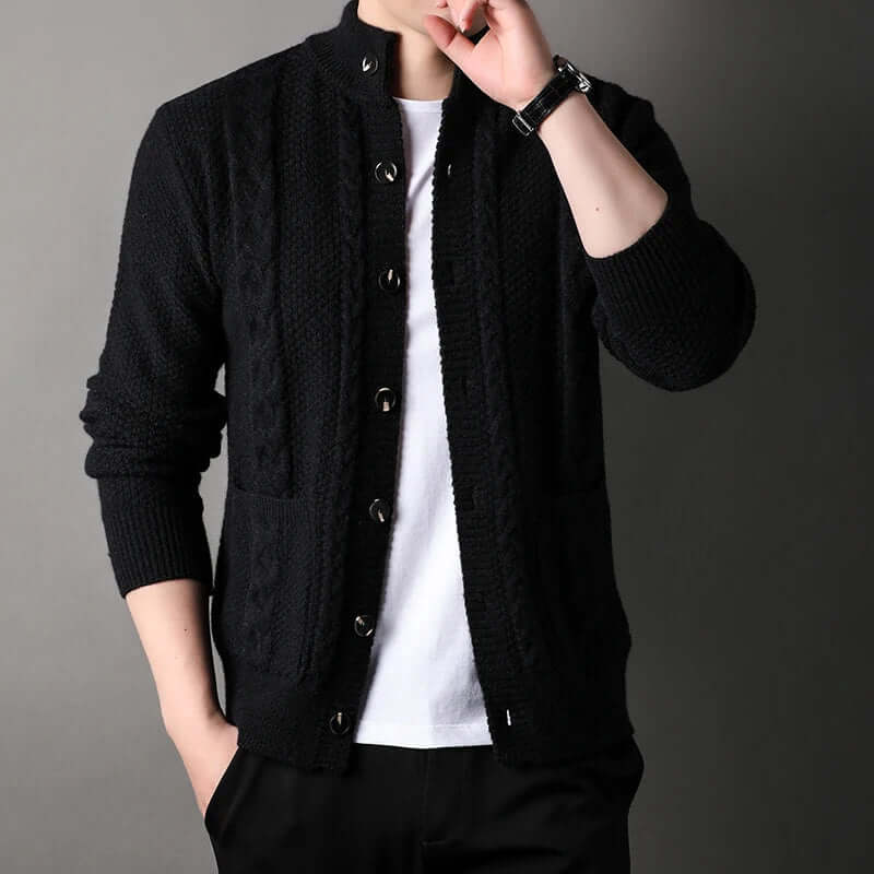 Knitted Cardigan | Button-Up | Cable Knit | Cardigan Jacket | Men's Cardigan