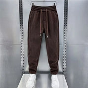 Corduroy Pants - Men's Elastic Waist Loose Fit Baggy Cord Pants