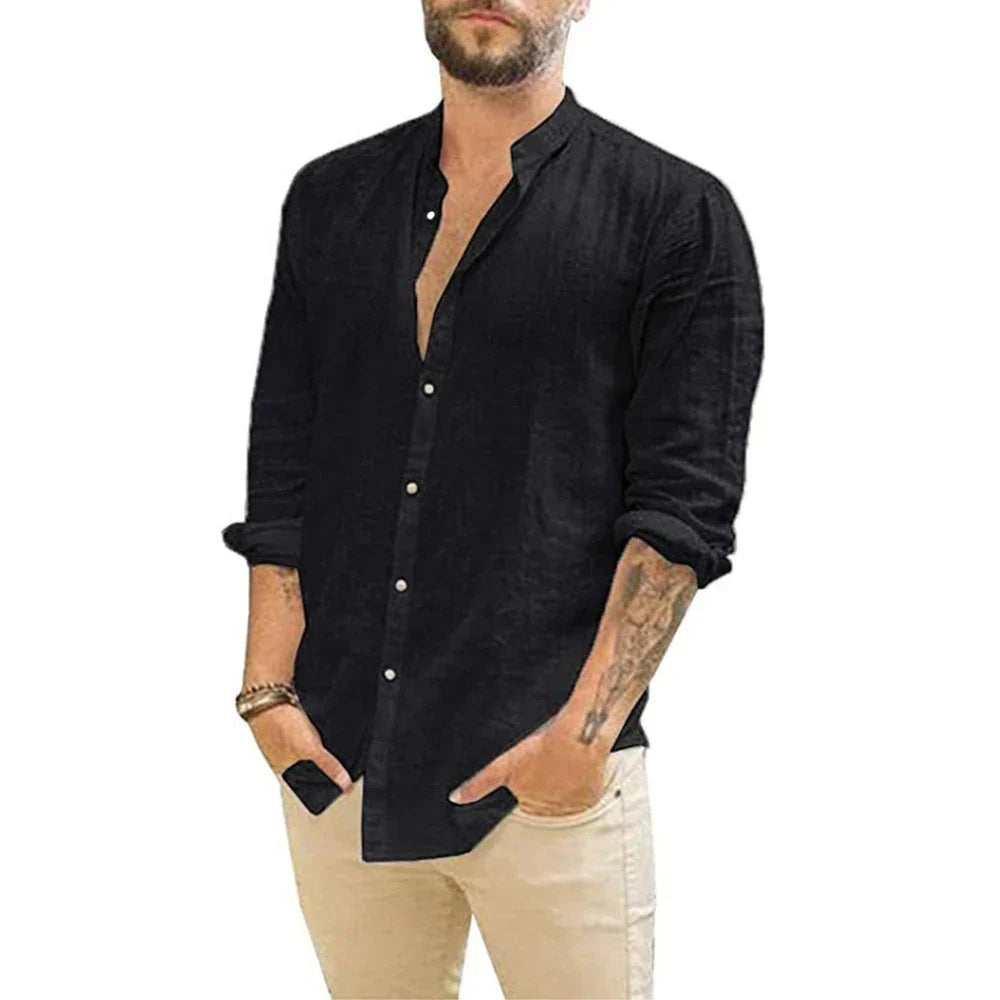 Linen Shirt - Long Sleeve - Button-Up - Summer Shirt - Men's Shirts