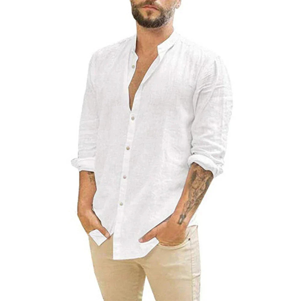 Linen Shirt - Long Sleeve - Button-Up - Summer Shirt - Men's Shirts