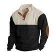 Winter Pullover - Elbow Patches - Button Neck - Sweater - Men's Clothing