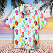 Summer Shirt | Ice Cream Print | Button-Up | Hawaiian Shirt | Mens Short Sleeve Shirts