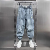 Denim Joggers - Baggy - Elastic Waist - Jogger Jeans - Men's Trousers