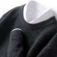 Knitted Jumper - Men's Warm Round Neck Knit Pullover Sweater