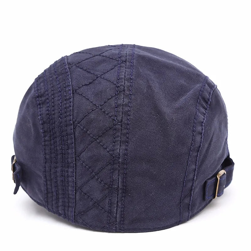 Flat Cap - Adjustable - Canvas - British Caps - Mens Flat Hats