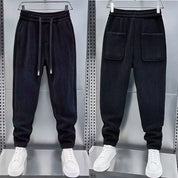 Corduroy Pants - Men's Elastic Waist Loose Fit Baggy Cord Pants