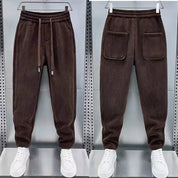Corduroy Pants - Men's Elastic Waist Loose Fit Baggy Cord Pants