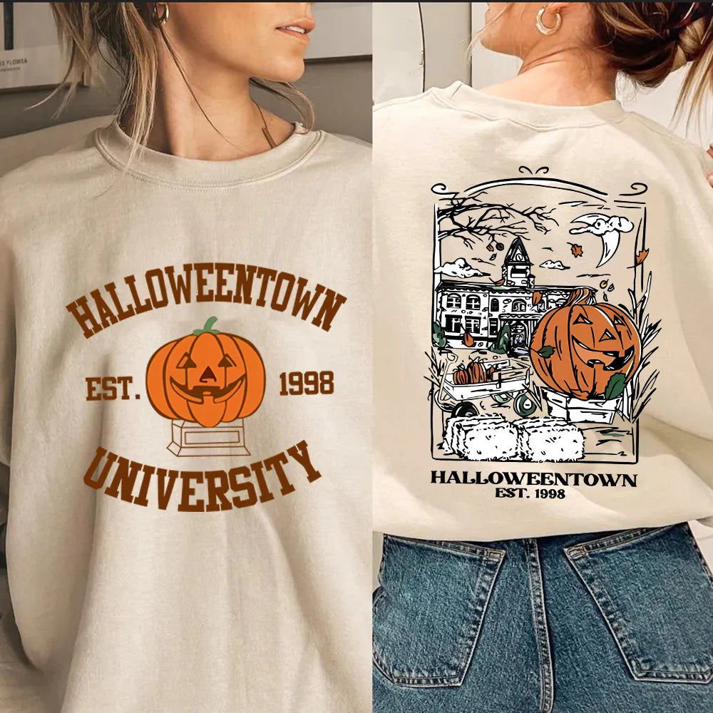Halloween Pullover - Cozy - Loose Fit - Pumpkin Sweatshirt - Women's Halloween Jumper