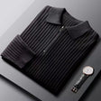 Quarter Zip Jumper - Men's Collared Knitted Polo Pullover Sweater