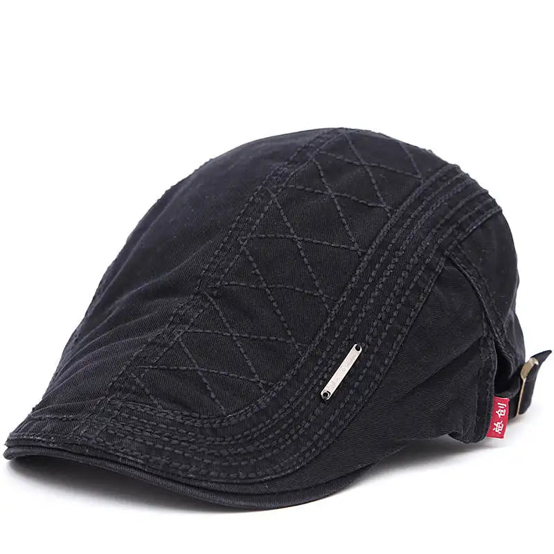 Flat Cap - Adjustable - Canvas - British Caps - Mens Flat Hats