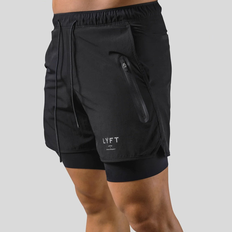 Running Shorts - Men's 2-in-1 Sport Gym Shorts with Pockets