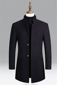 Wool Trench Coat - Formal - Classic - Single Breasted Coat - Men's Jackets