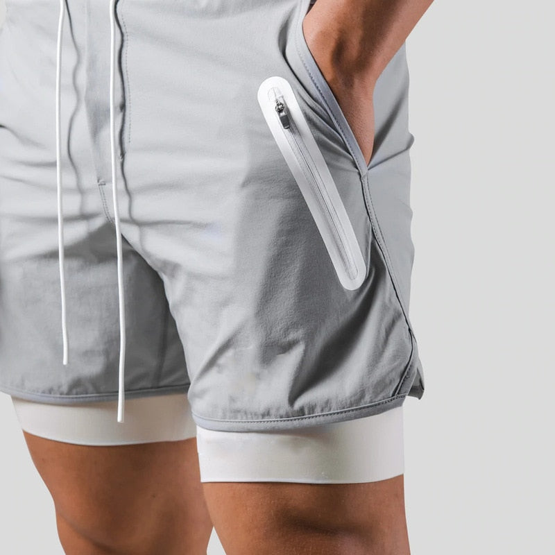 Running Shorts - Men's 2-in-1 Sport Gym Shorts with Pockets