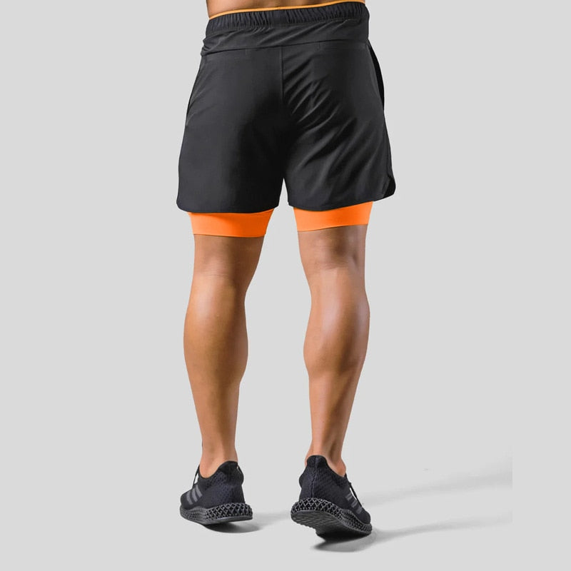 Running Shorts - Men's 2-in-1 Sport Gym Shorts with Pockets