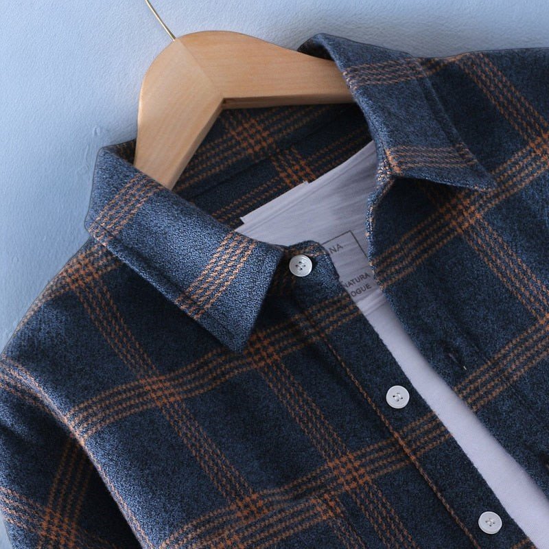 Flannel Shirt - Men's Long Sleeve Plaid Button-Up Shirt