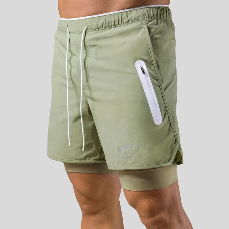 Running Shorts - Men's 2-in-1 Sport Gym Shorts with Pockets