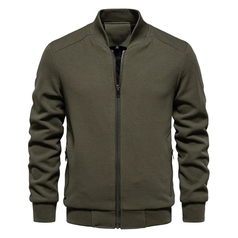 Men's Zip Up Sweatshirt - Casual Full Zip Bomber Sweatshirt Jacket with Pockets