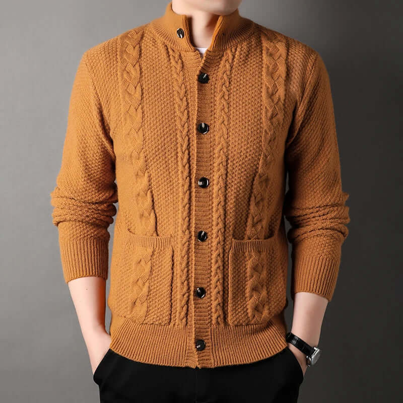 Knitted Cardigan | Button-Up | Cable Knit | Cardigan Jacket | Men's Cardigan