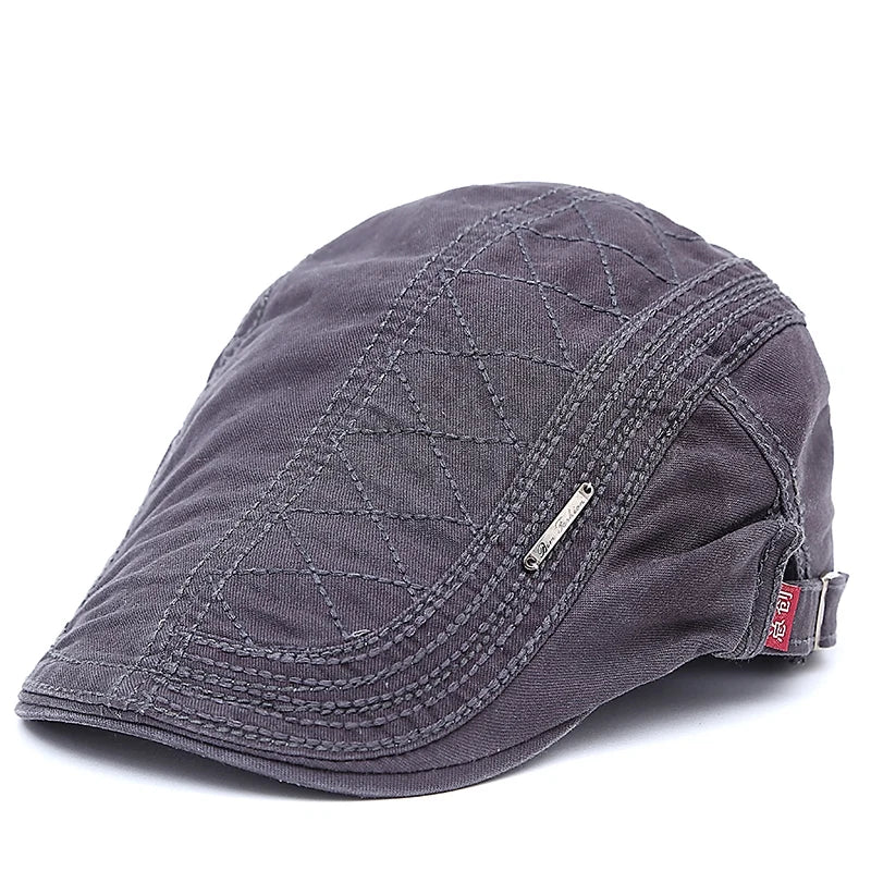 Flat Cap - Adjustable - Canvas - British Caps - Mens Flat Hats