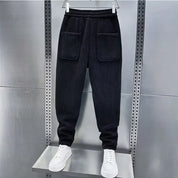 Corduroy Pants - Men's Elastic Waist Loose Fit Baggy Cord Pants