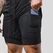 Running Shorts - Men's 2-in-1 Sport Gym Shorts with Pockets