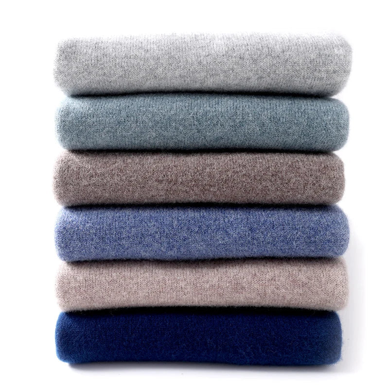 Knitted Jumper - Men's Warm Round Neck Knit Pullover Sweater