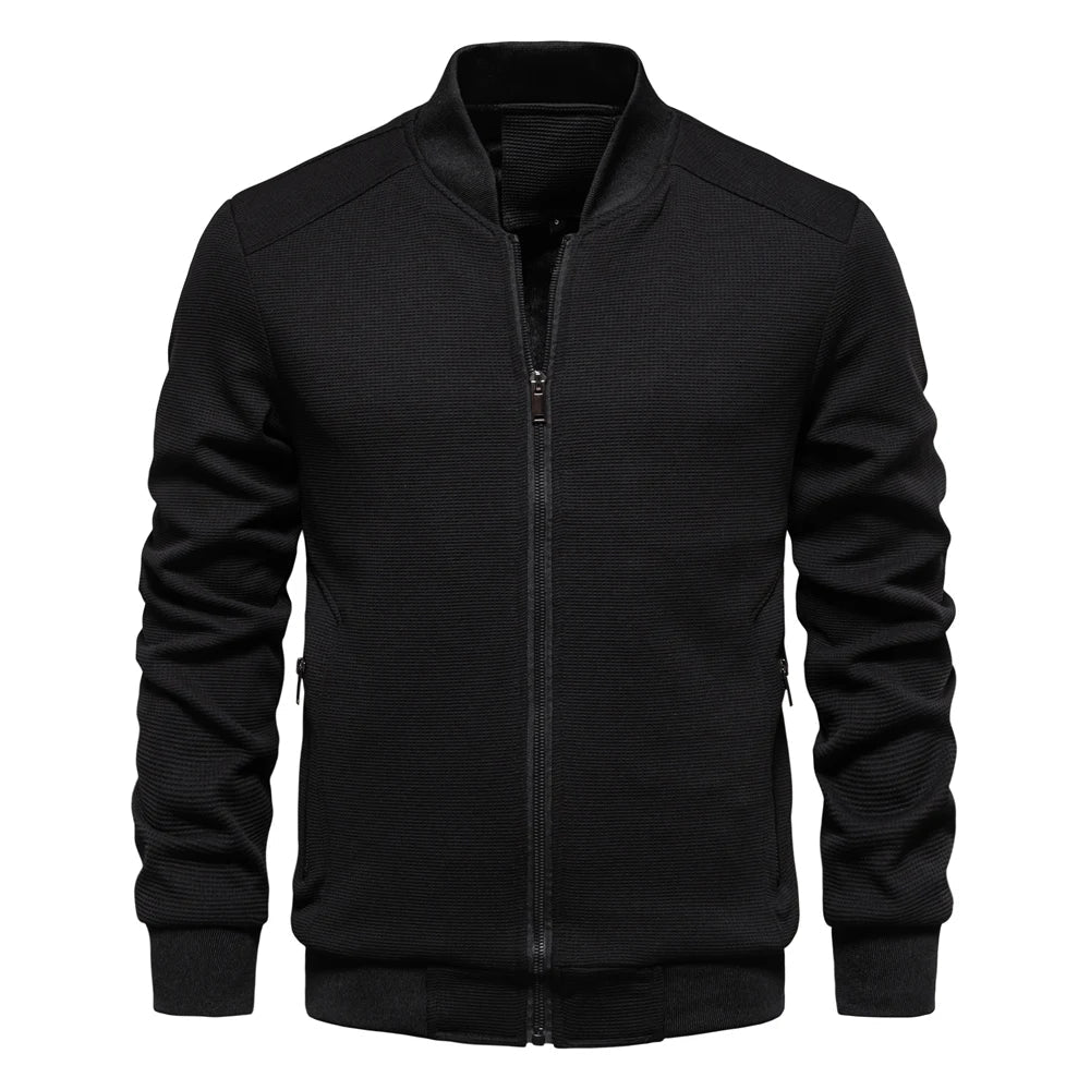 Men's Zip Up Sweatshirt - Casual Full Zip Bomber Sweatshirt Jacket with Pockets