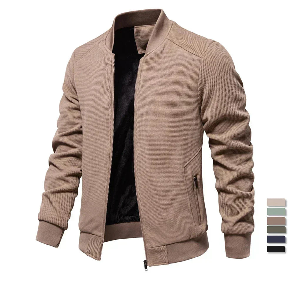 Men's Zip Up Sweatshirt - Casual Full Zip Bomber Sweatshirt Jacket with Pockets