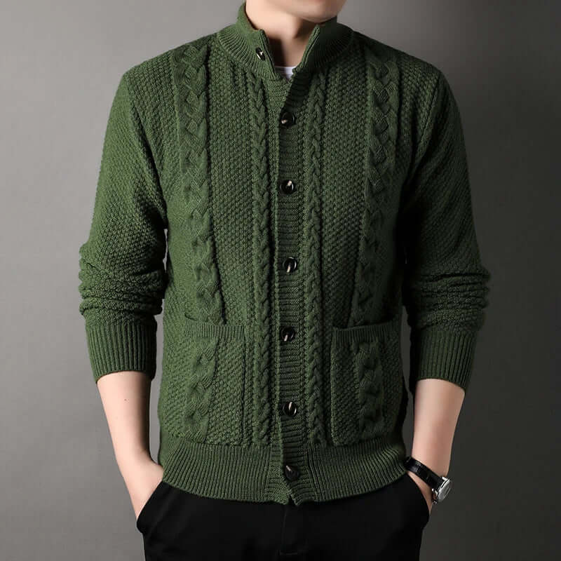 Knitted Cardigan | Button-Up | Cable Knit | Cardigan Jacket | Men's Cardigan