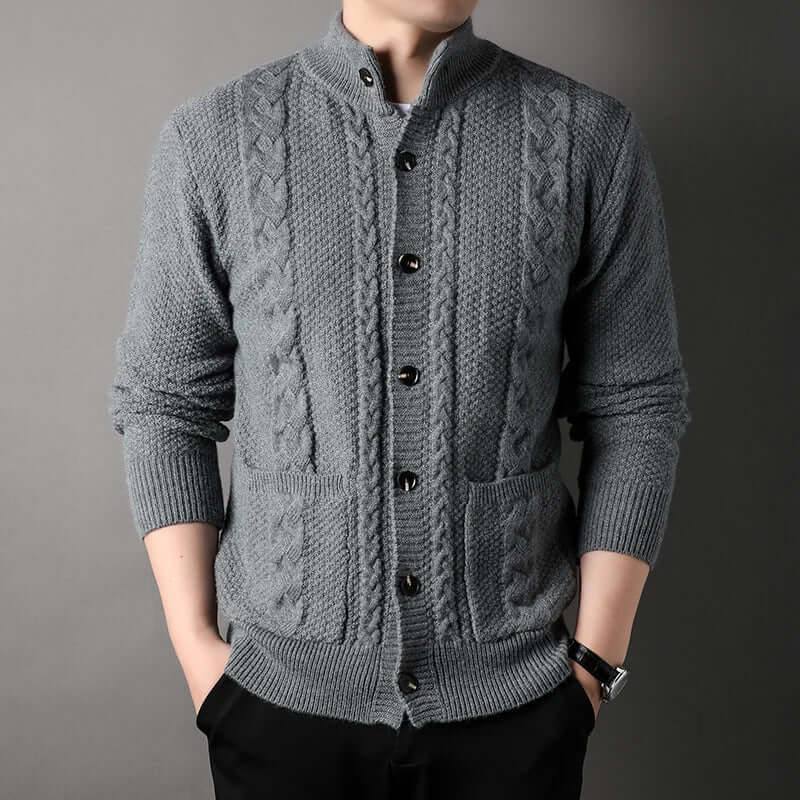 Knitted Cardigan | Button-Up | Cable Knit | Cardigan Jacket | Men's Cardigan
