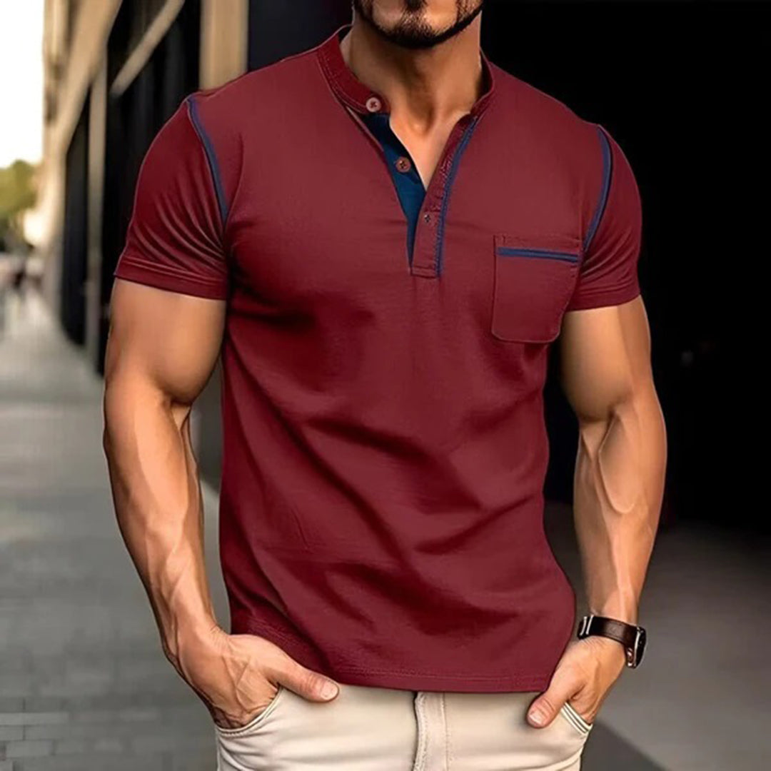 Polo T-Shirt | Short Sleeve | Quarter Button | Men's Polo Shirts | Men's T-Shirt