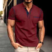 Polo T-Shirt | Short Sleeve | Quarter Button | Men's Polo Shirts | Men's T-Shirt