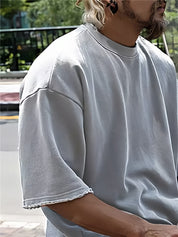 Two-Piece Set - Men's Oversized T-Shirt and Sweat Shorts Set