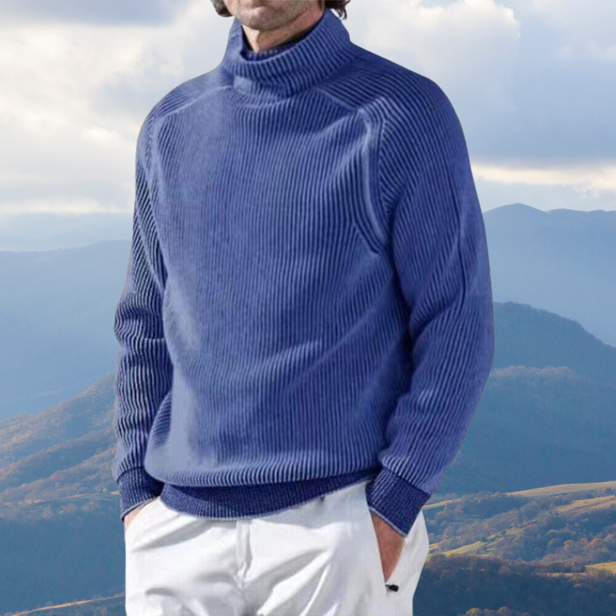 Roll Neck Jumper | Rib Knit | Turtleneck | Winter Pullover | Mens Knit Sweater