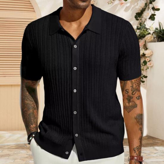 Polo Shirt - Button-Up - Lightweight - Summer Shirt - Men's Short Sleeve Shirt