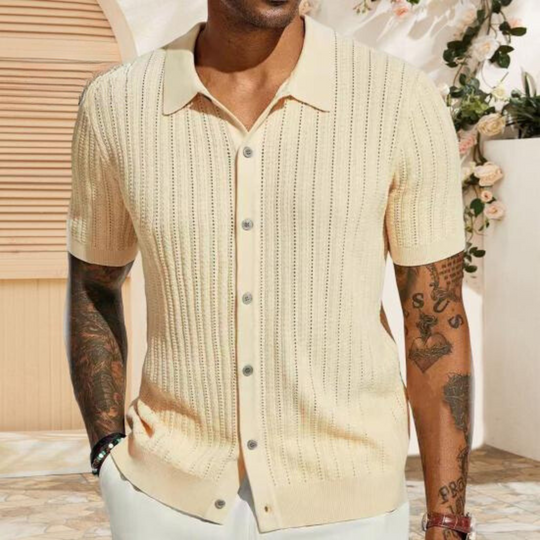 Polo Shirt - Button-Up - Lightweight - Summer Shirt - Men's Short Sleeve Shirt